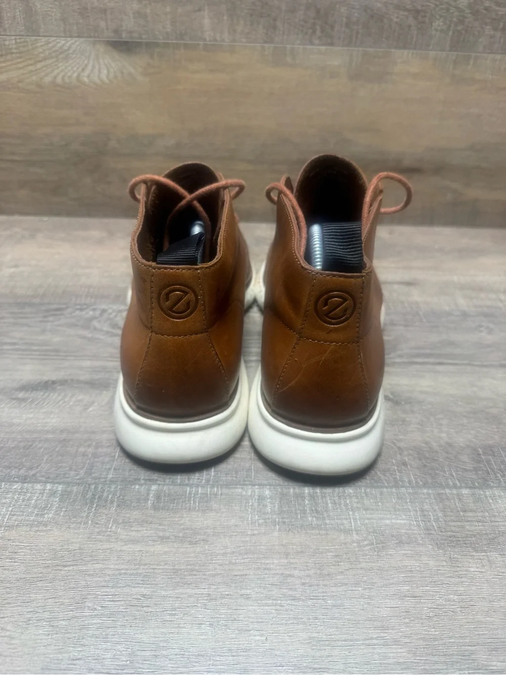 Cole Haan Tan Brown Leather Chukka Boots with White Sole